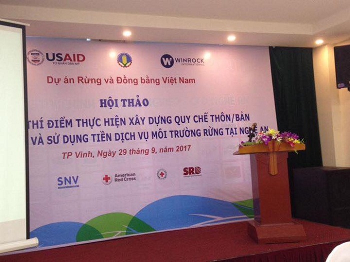 Hội thảo tổng kết thí điểm quy chế thôn bản trong tiếp nhận, quản lý và sử dụng tiền chi trả DVMTR tại Nghệ An