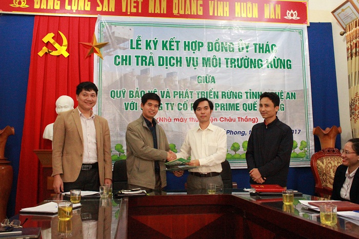 Ký kết hợp đồng ủy thác chi trả tiền dịch vụ môi trường với Nhà máy Thuỷ điện Châu Thắng